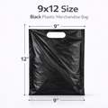 Black Plastic Merchandise Bags – Multiple Sizes & Bulk Packs