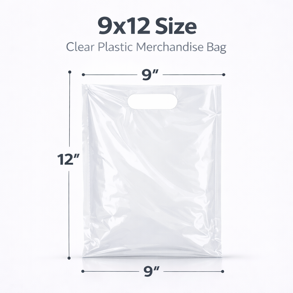 Clear Plastic Merchandise Bags – Multiple Sizes & Bulk Packs