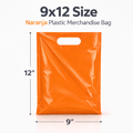 Orange Plastic Merchandise Bags – Multiple Sizes & Bulk Packs