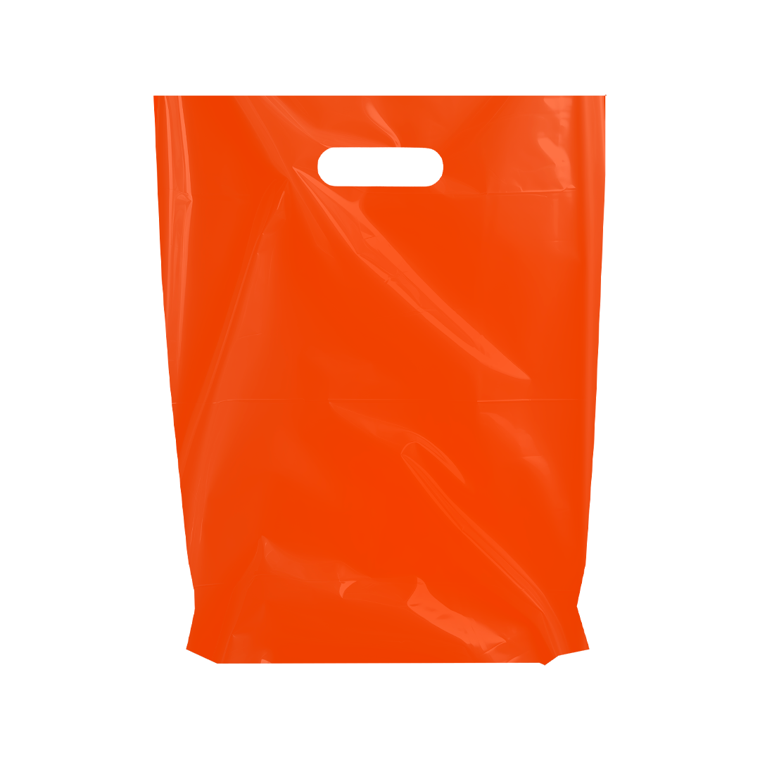 Orange Plastic Merchandise Bags – Multiple Sizes & Bulk Packs