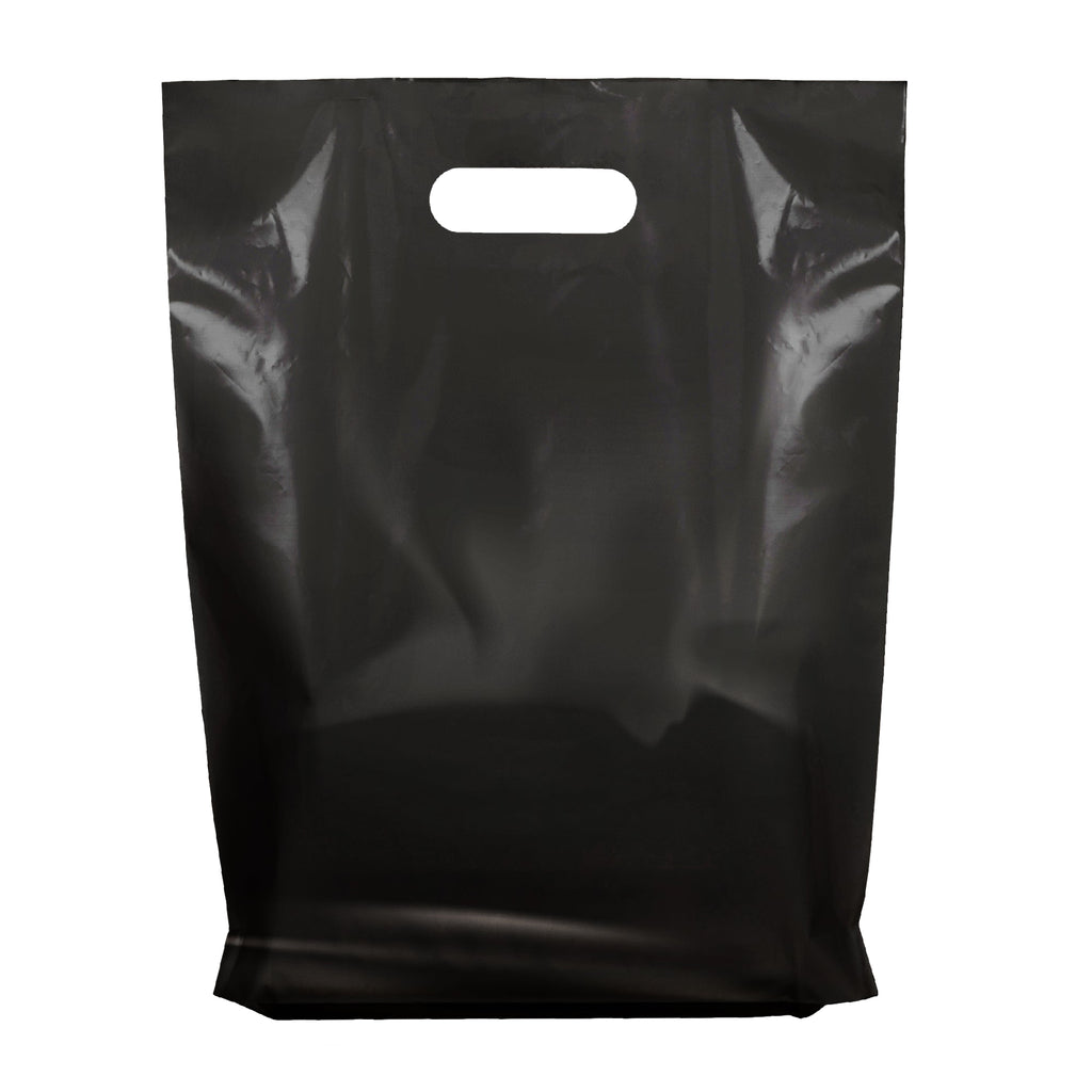 Black Plastic Merchandise Bags – Multiple Sizes & Bulk Packs